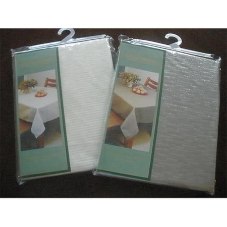 Tapestry Trading Tapestry Trading LJC1104-5072W 50 x 72 in. Goldthread Fabric Table Cloth; White LJC1104/5072W